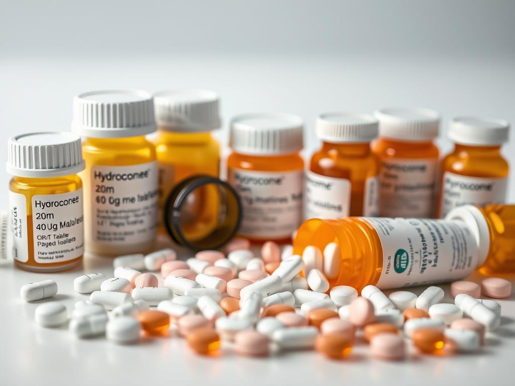 Various pharmaceutical pain medications including hydrocodone and oxycodone pills compared to kratom Various pharmaceutical pain medications including hydrocodone and oxycodone pills compared to kratom
