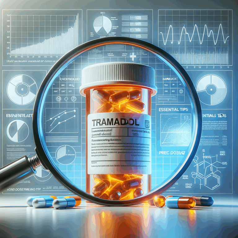 Generate an eye-catching, high-quality featured image prompt for a blog post about: Tramadol Dosage: