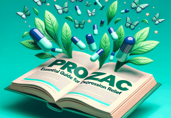 Generate an eye-catching, high-quality featured image prompt for a blog post about: Prozac: Essentia