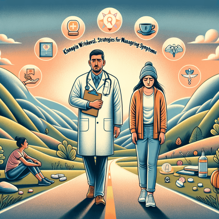 Generate an eye-catching, high-quality featured image prompt for a blog post about: Klonopin Withdra