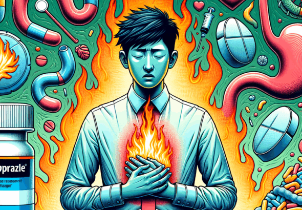 Generate an eye-catching, high-quality featured image prompt for a blog post about: Omeprazole Acid