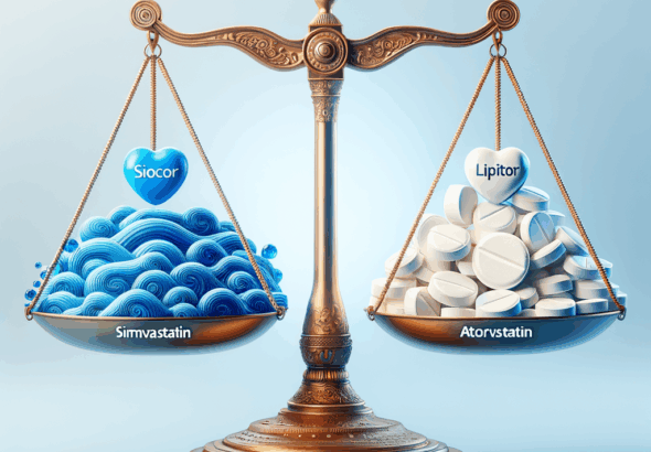 Generate an eye-catching, high-quality featured image prompt for a blog post about: Simvastatin vs A