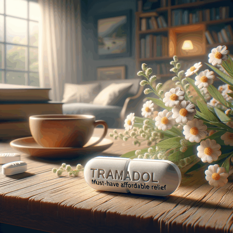 Generate an eye-catching, high-quality featured image prompt for a blog post about: Tramadol Pain Me
