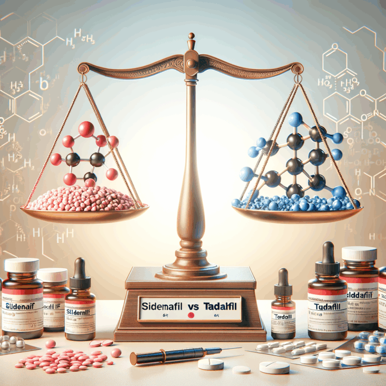 Generate an eye-catching, high-quality featured image prompt for a blog post about: Sildenafil vs Ta