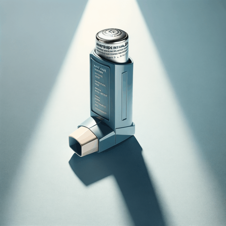 Generate an eye-catching, high-quality featured image prompt for a blog post about: Budesonide Inhal