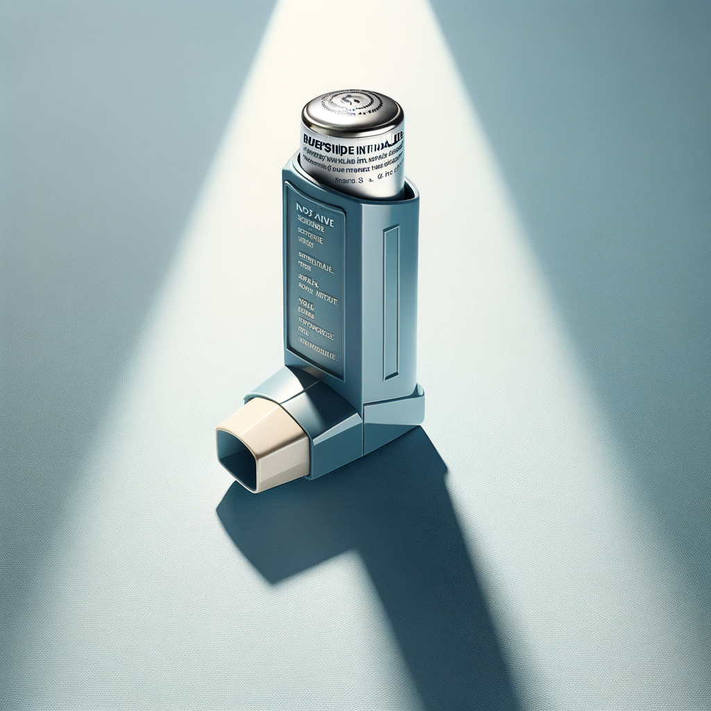 Generate an eye-catching, high-quality featured image prompt for a blog post about: Budesonide Inhal