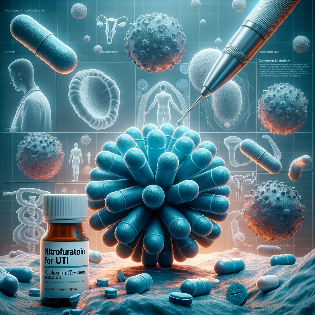 Generate an eye-catching, high-quality featured image prompt for a blog post about: Nitrofurantoin f